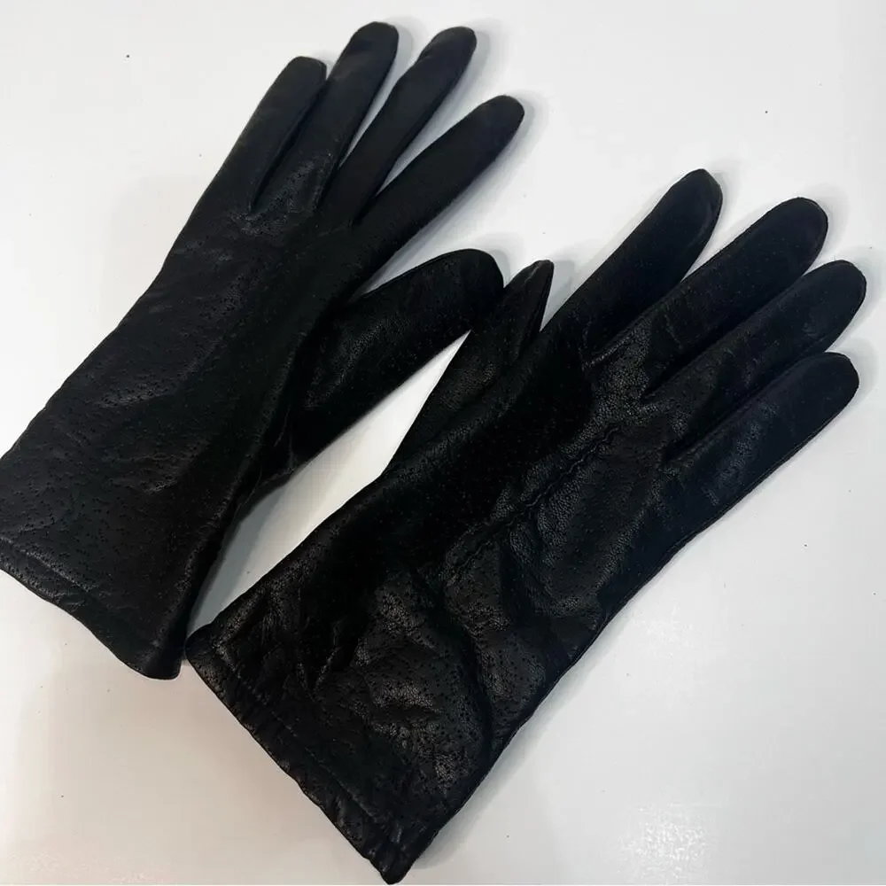 Fownes Genuine Leather Driving Dress Black Gloves – Size 8.5 | Lined Winter